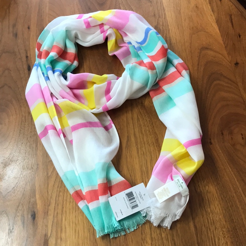 Kate Spade cape stripe oblong scarf NWT